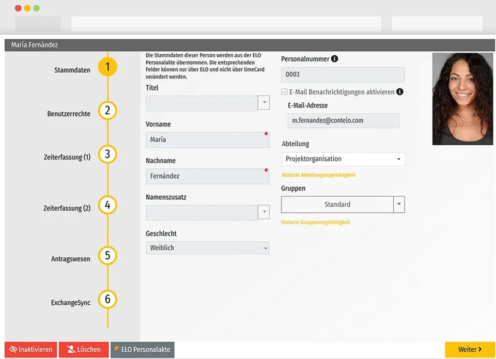 smoodiTime: Screenshot von timeCard Zeiterfassung